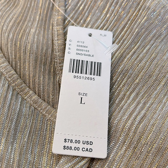 Anthropologie sheer Metallic Long Sleeve Top NWT - Picture 4 of 6